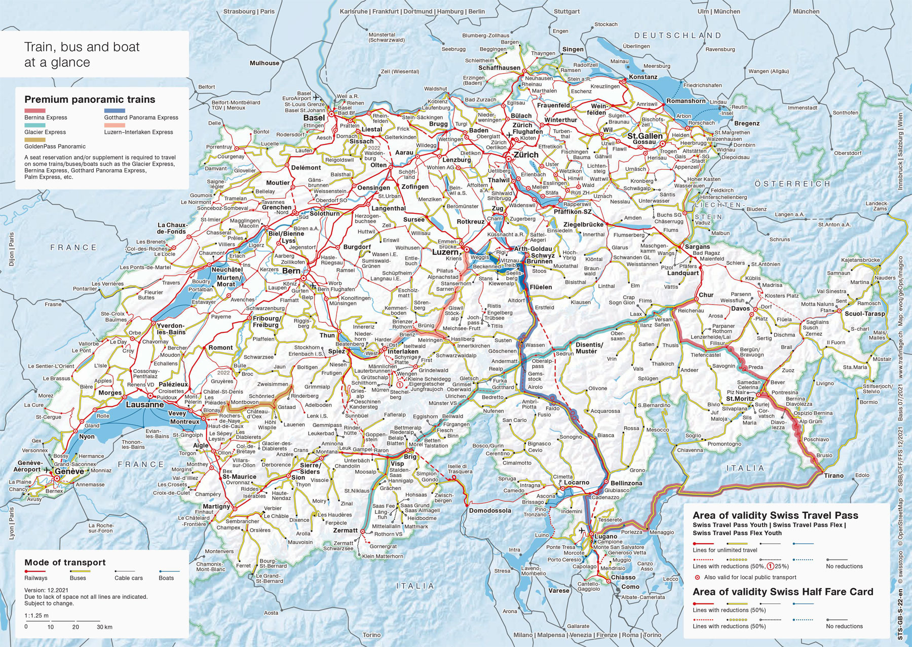 swiss travel pass zones